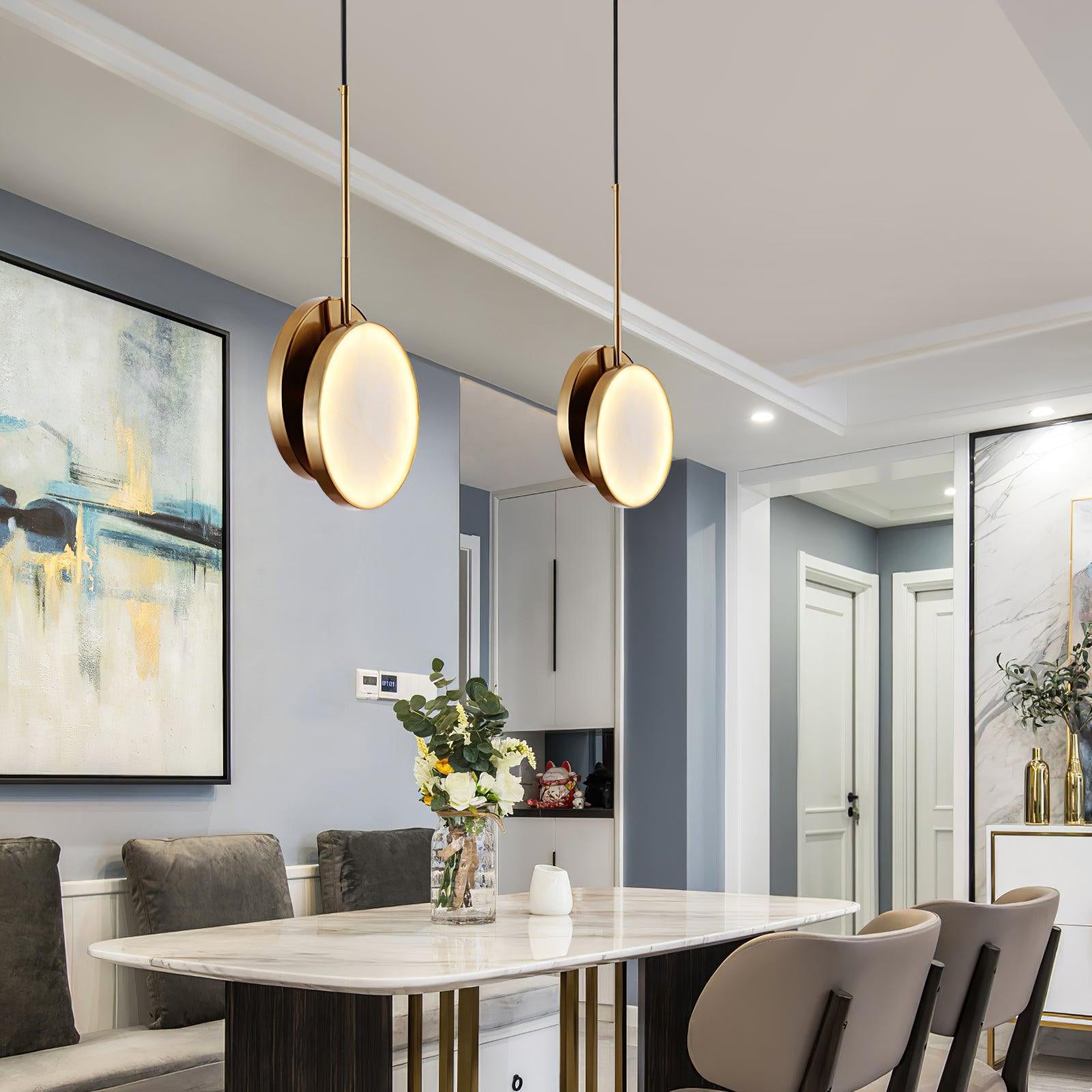 Synoryra Dual Disc Alabaster Pendant Light - Neutralighting