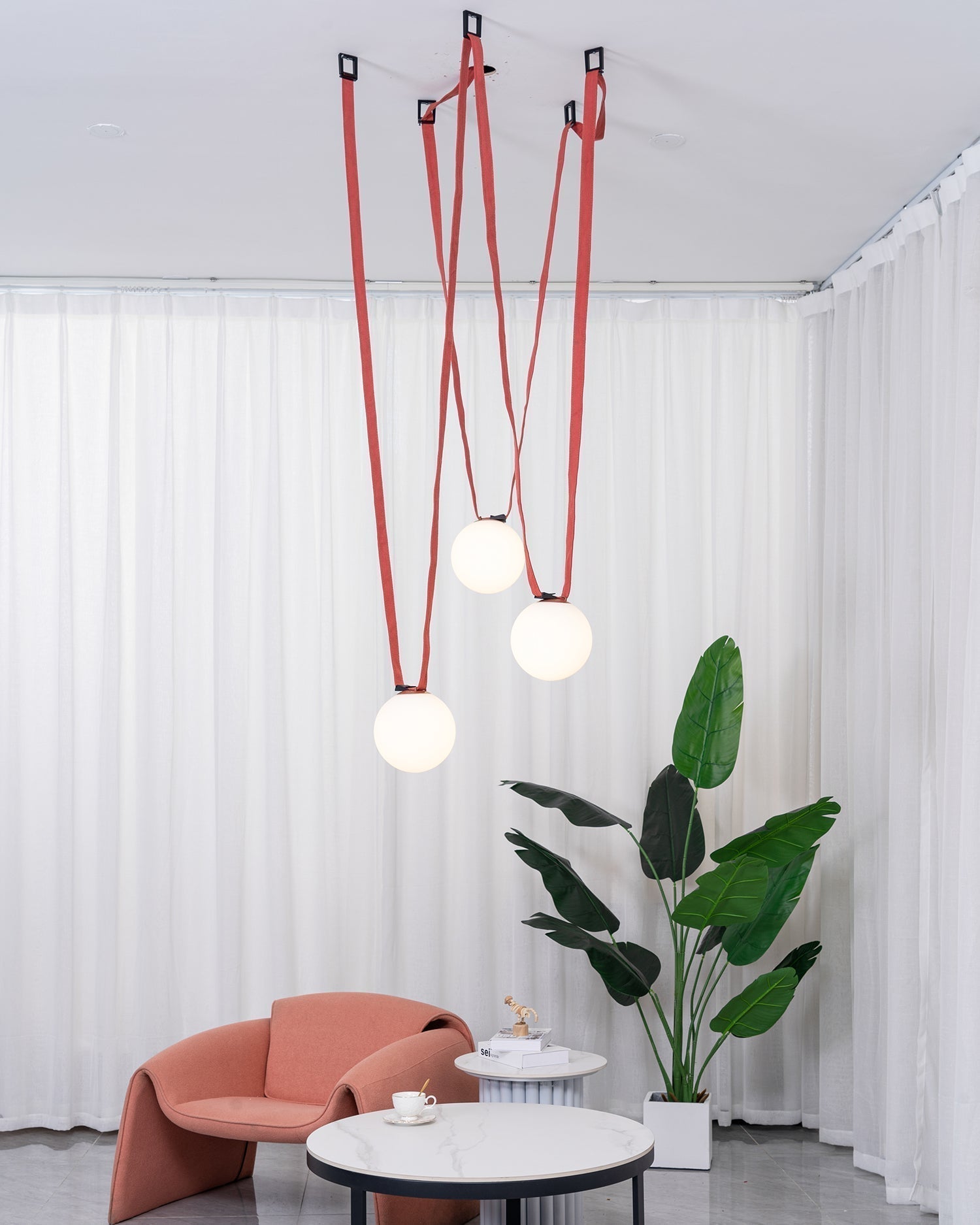 Lustra Pendelleuchte Lederriemen Glas-Letslighting