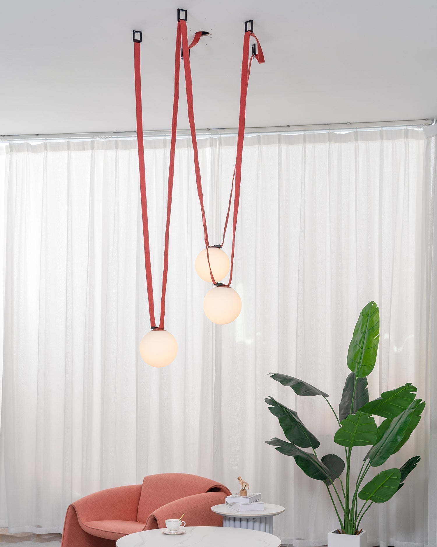 Lustra Pendelleuchte Lederriemen Glas-Letslighting