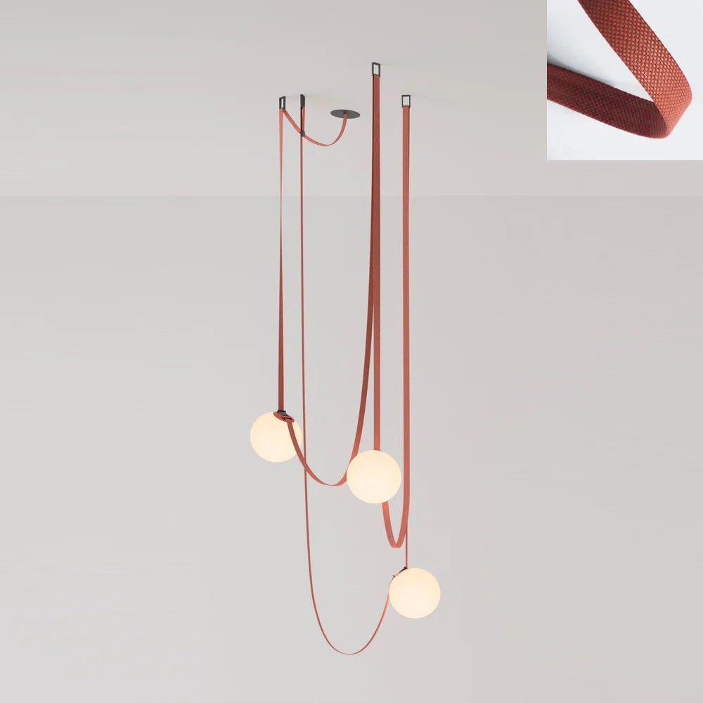 Lustra Pendelleuchte Lederriemen Glas-Letslighting