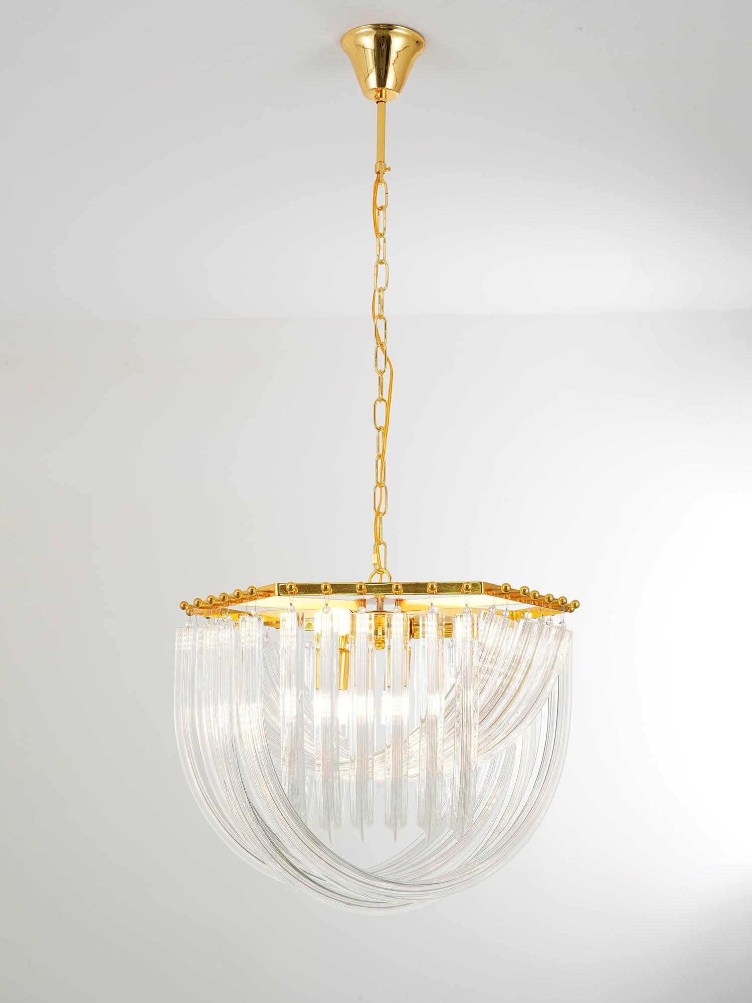 Aurora Chandelier Clear Curved Tiered - Blowlighting