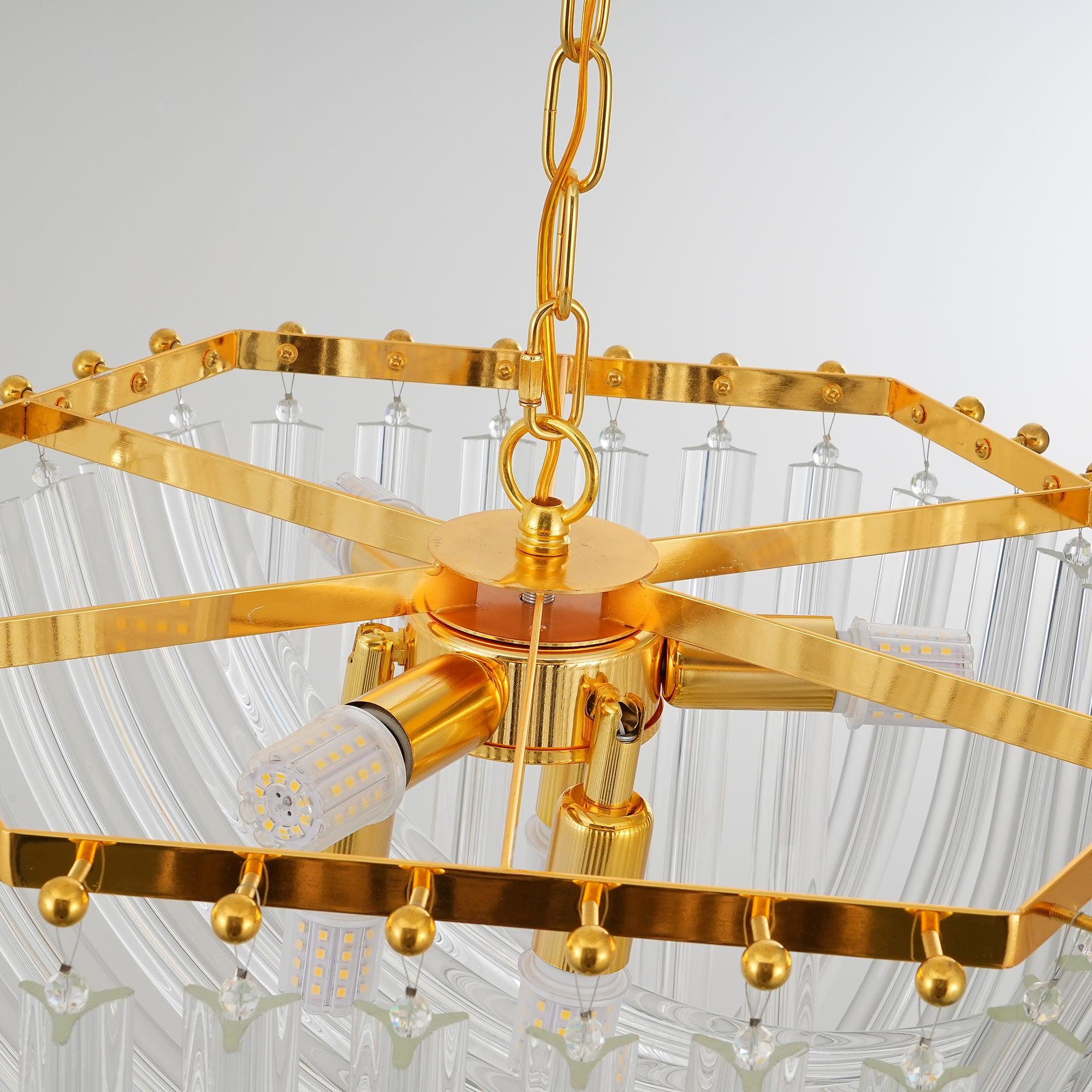 Aurora Chandelier Clear Curved Tiered - Blowlighting