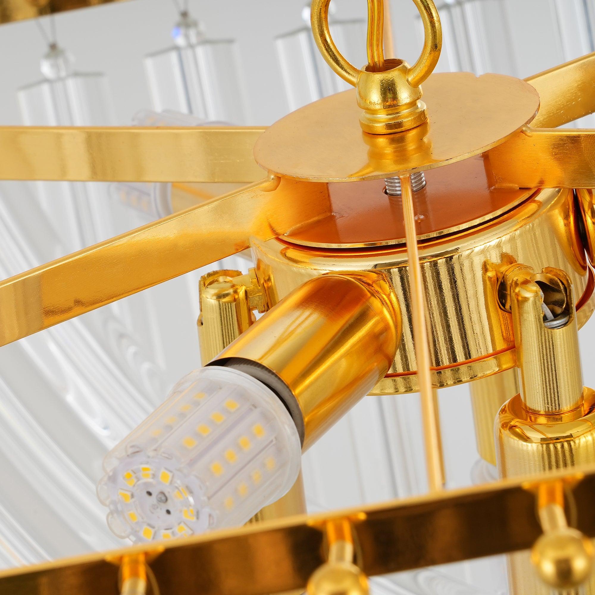 Aurora Chandelier Clear Curved Tiered - Blowlighting