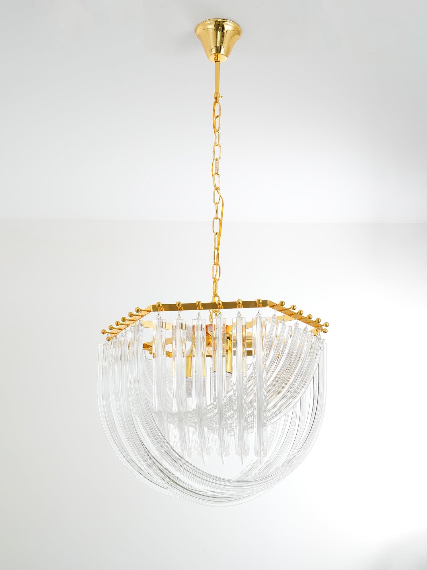 Aurora Chandelier Clear Curved Tiered - Blowlighting