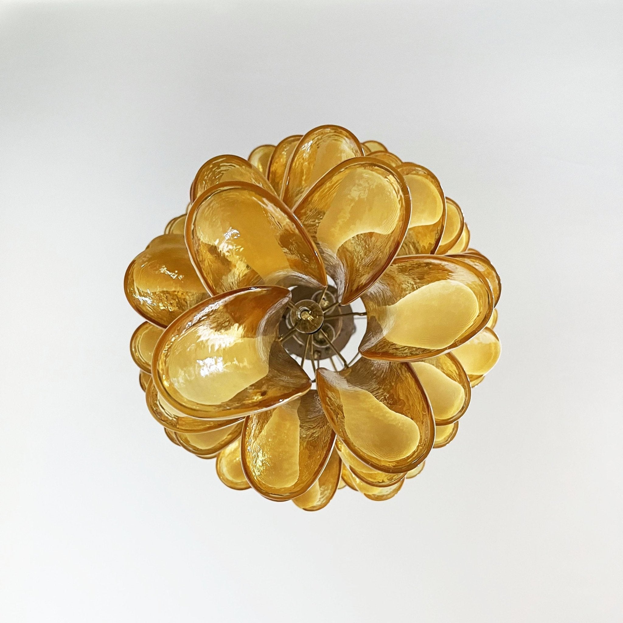 Aurora Chandelier Amber White Murano Spiral Petals - Neutralighting