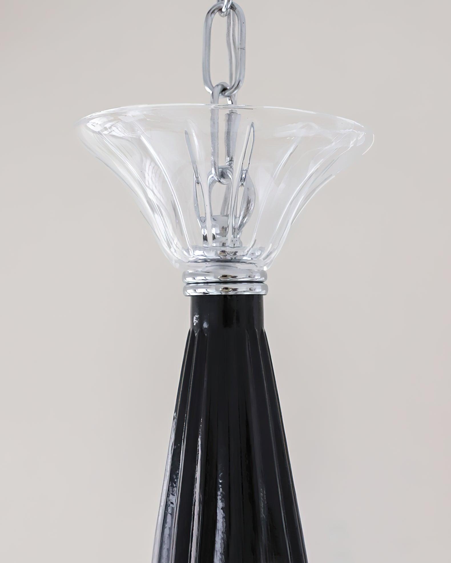 Aurora Chandelier Black Murano Candle Arm Glass Classic - Neutralighting
