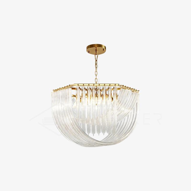 Aurora Chandelier Clear Curved Tiered - Blowlighting