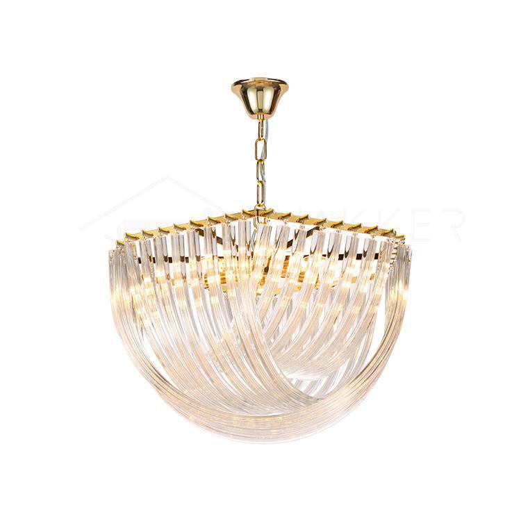 Aurora Chandelier Clear Curved Tiered - Blowlighting