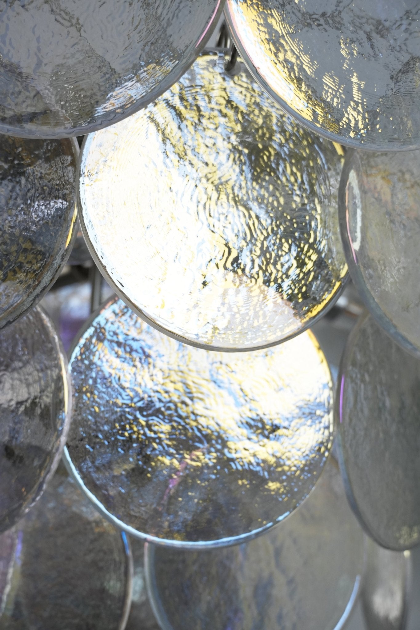 Aurora Chandelier Iridescent Murano Glass Disc - Neutralighting