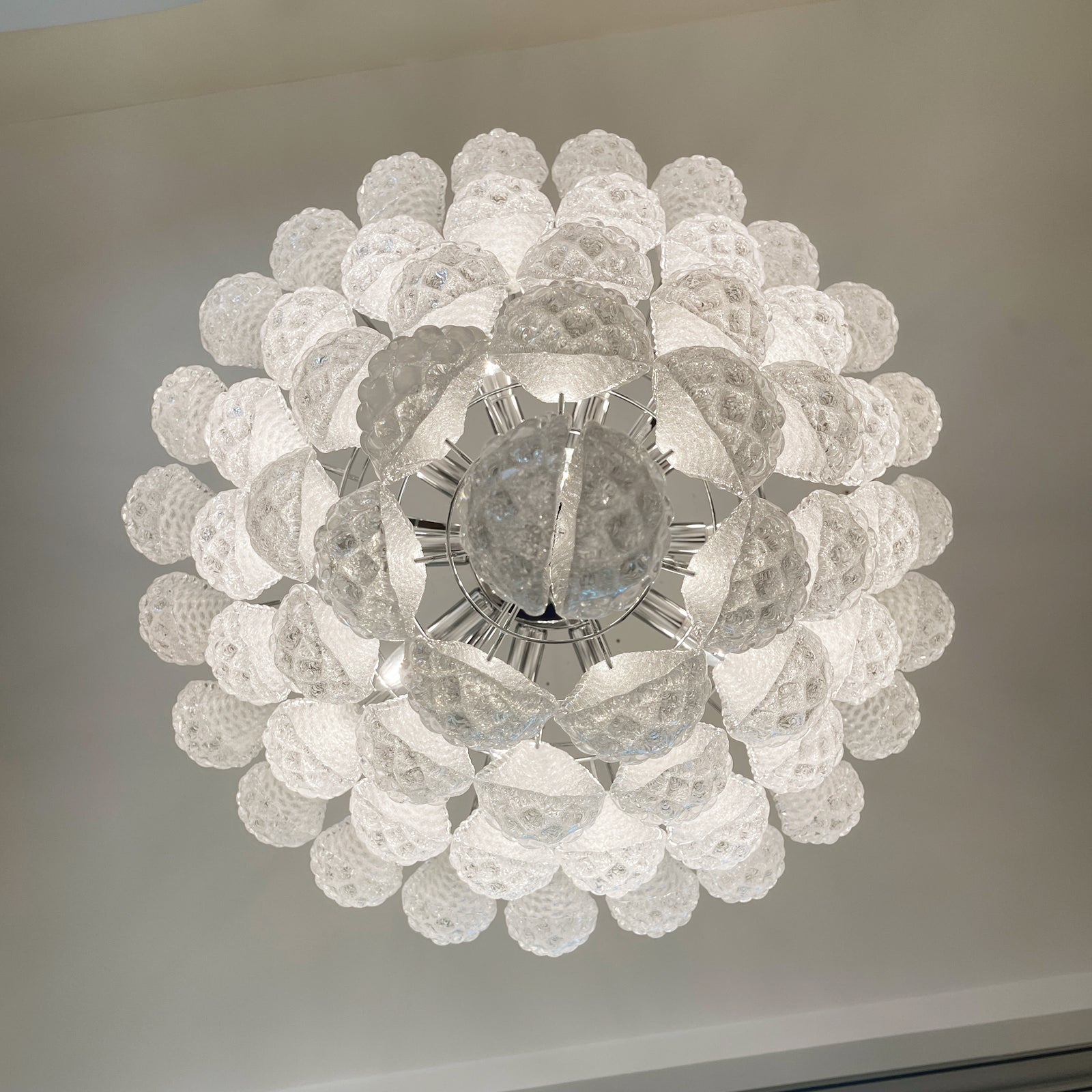 Aurora Chandelier Clear Murano Glass Dewdrop Layered - Neutralighting