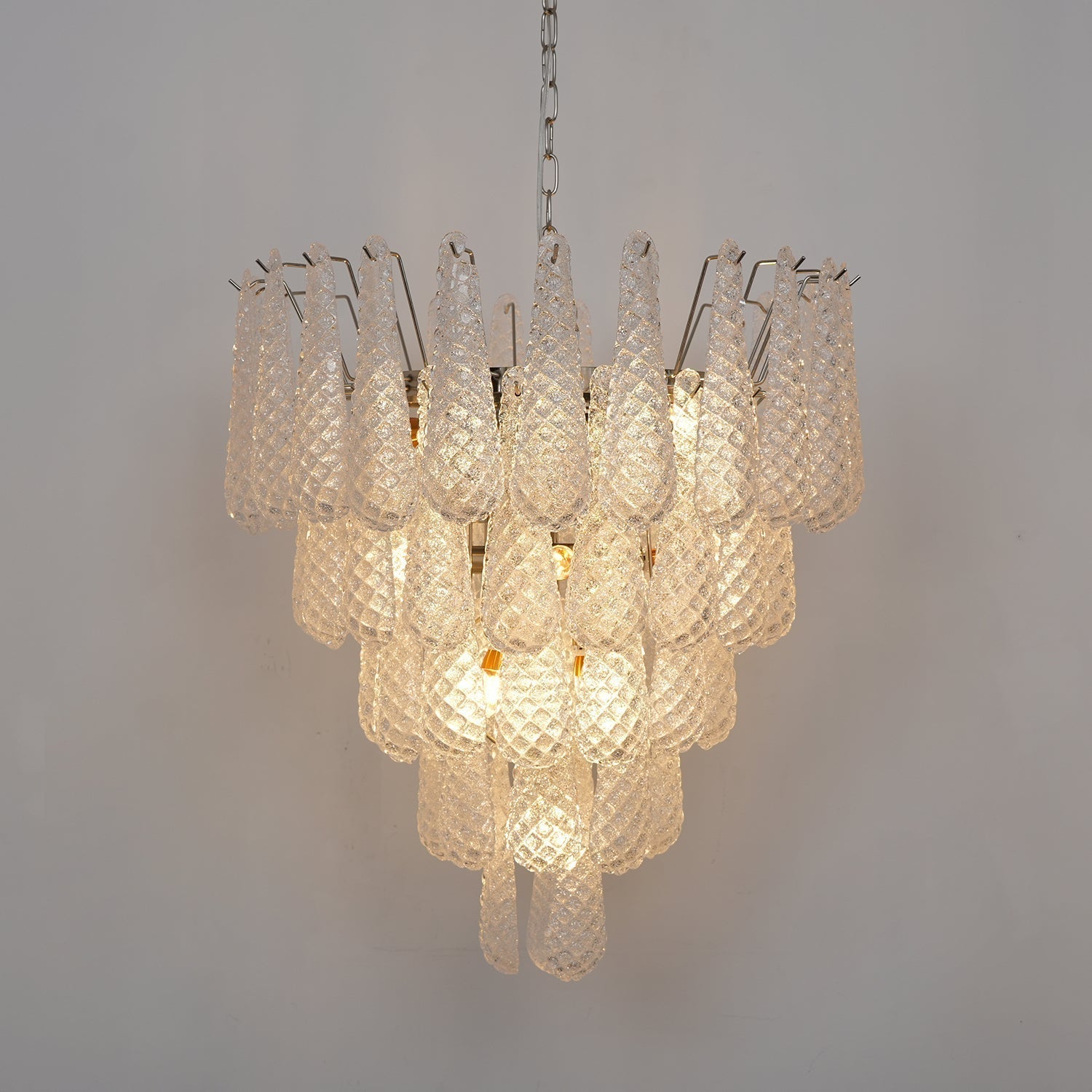 Aurora Chandelier Clear Droplets Murano Glass Waterfall Diamond - Neutralighting