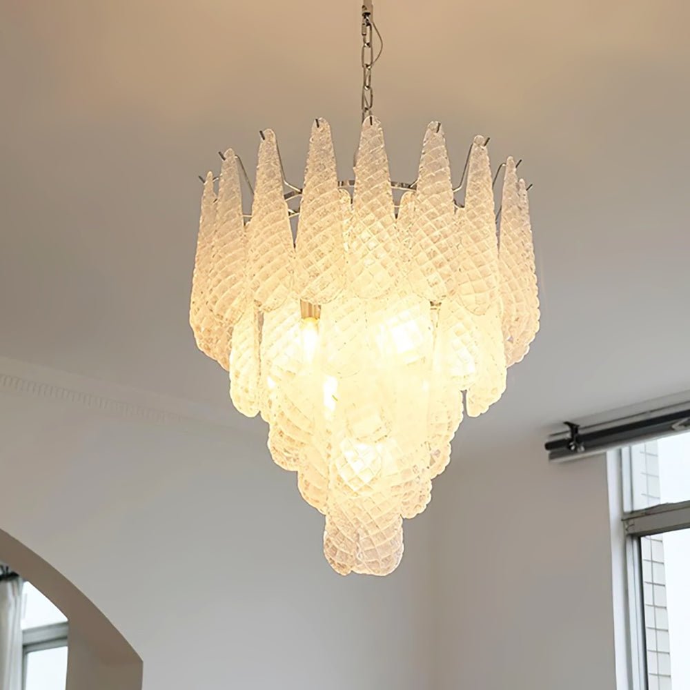 Aurora Chandelier Clear Droplets Murano Glass Waterfall Diamond - Neutralighting