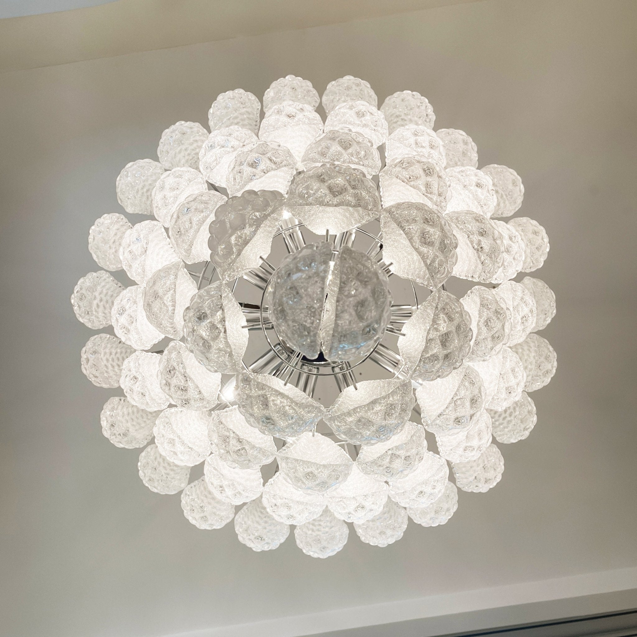 Aurora Chandelier Clear Droplets Murano Glass Waterfall Diamond - Neutralighting