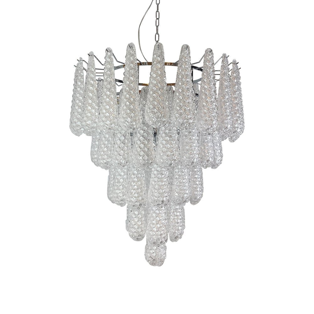 Aurora Chandelier Clear Droplets Murano Glass Waterfall Diamond - Neutralighting