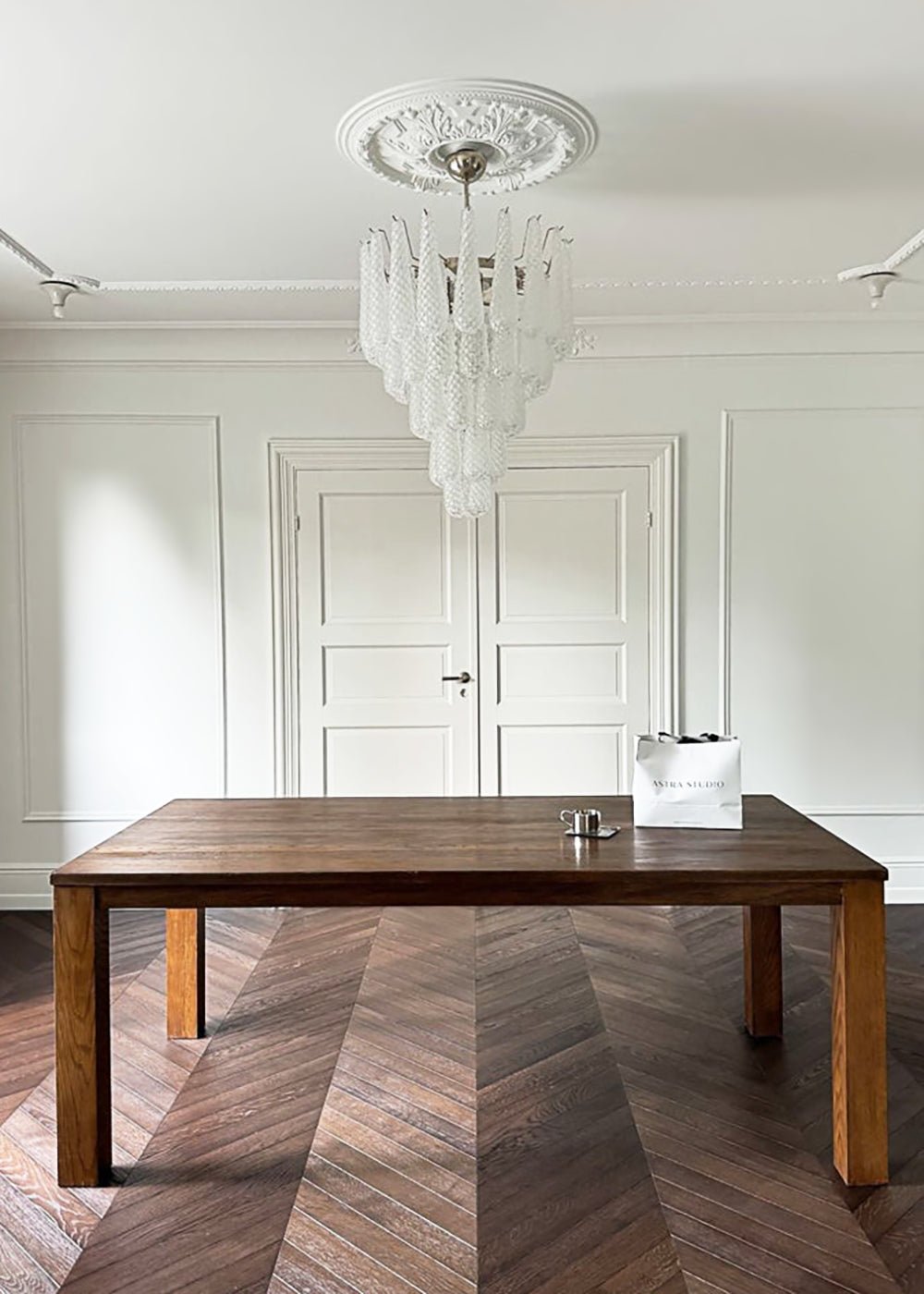 Aurora Chandelier Clear Droplets Murano Glass Waterfall Diamond - Neutralighting