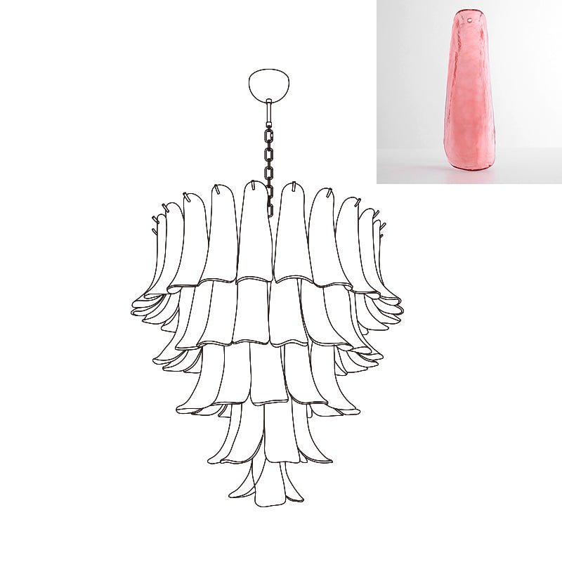 Aurora Chandelier Murano Glass Petals Vintage - Blowlighting
