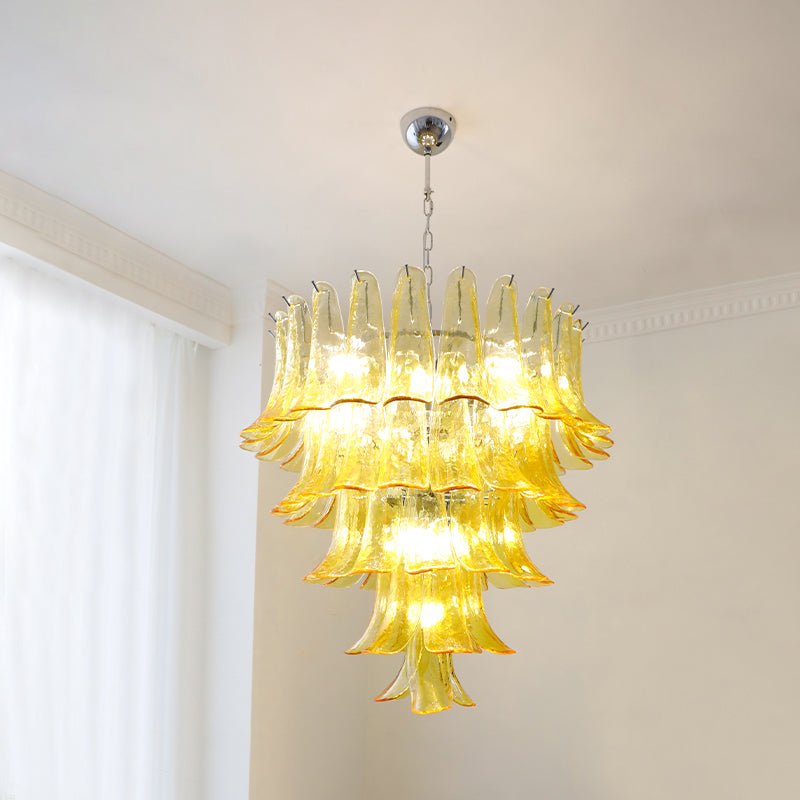 Aurora Chandelier Murano Glass Petals Vintage - Blowlighting