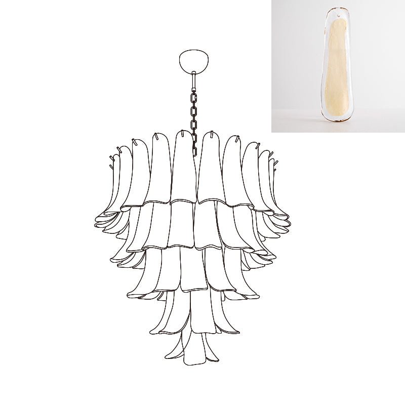 Aurora Chandelier Murano Glass Petals Vintage - Blowlighting