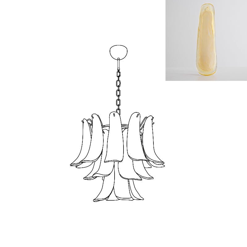 Aurora Chandelier Murano Glass Petals Vintage - Blowlighting
