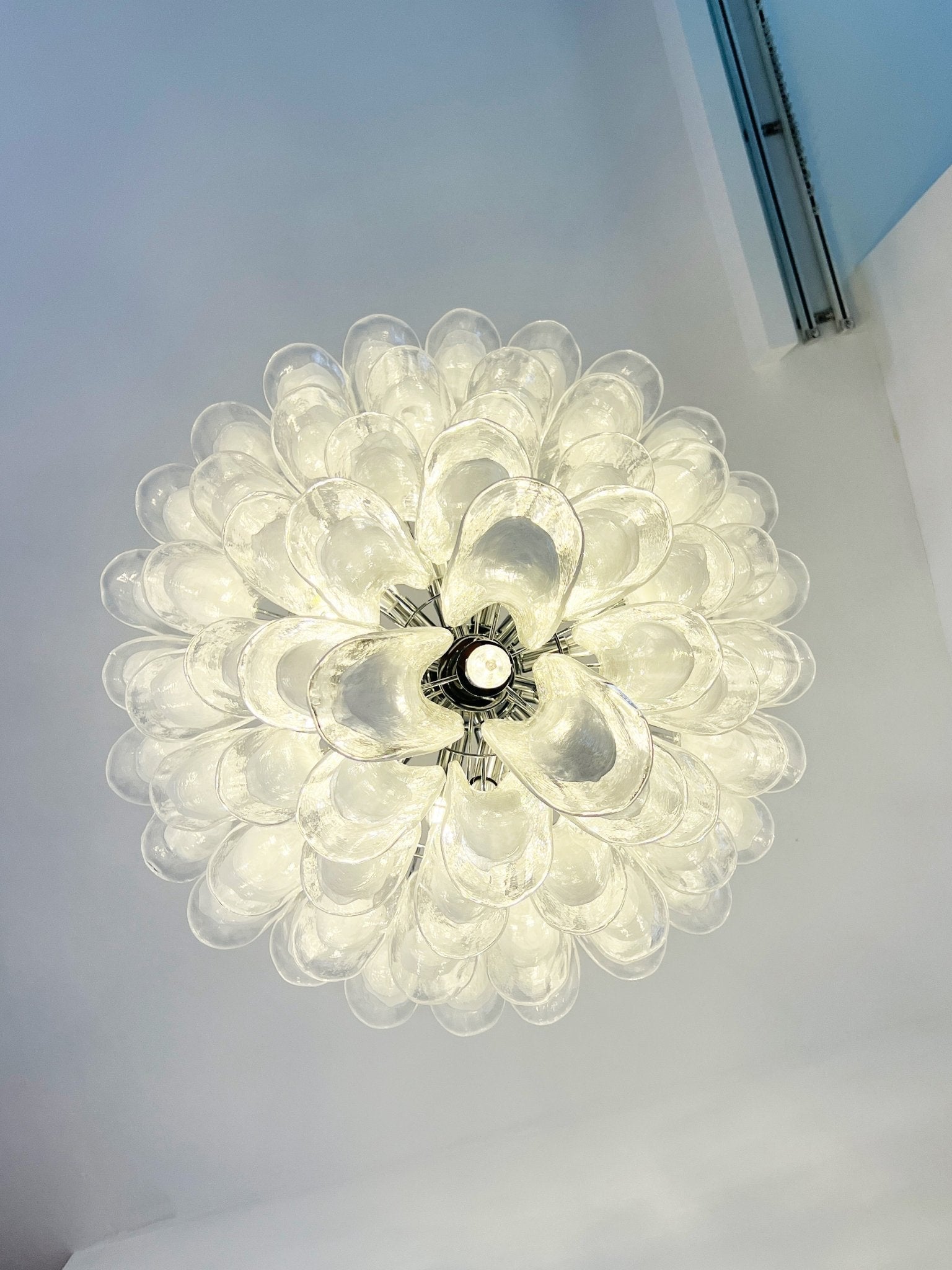 Aurora Chandelier Clear Murano Glass Petal Vintage - Blowlighting
