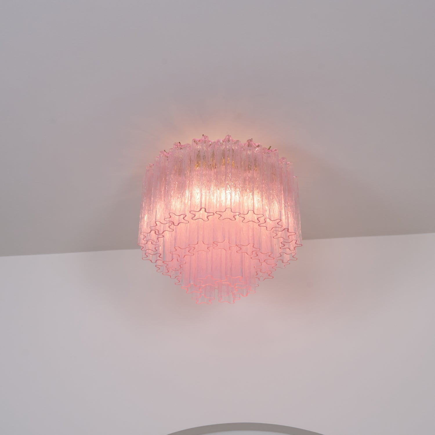 Aurora Ceiling Lamp Murano Pink Glass Vintage - Blowlighting
