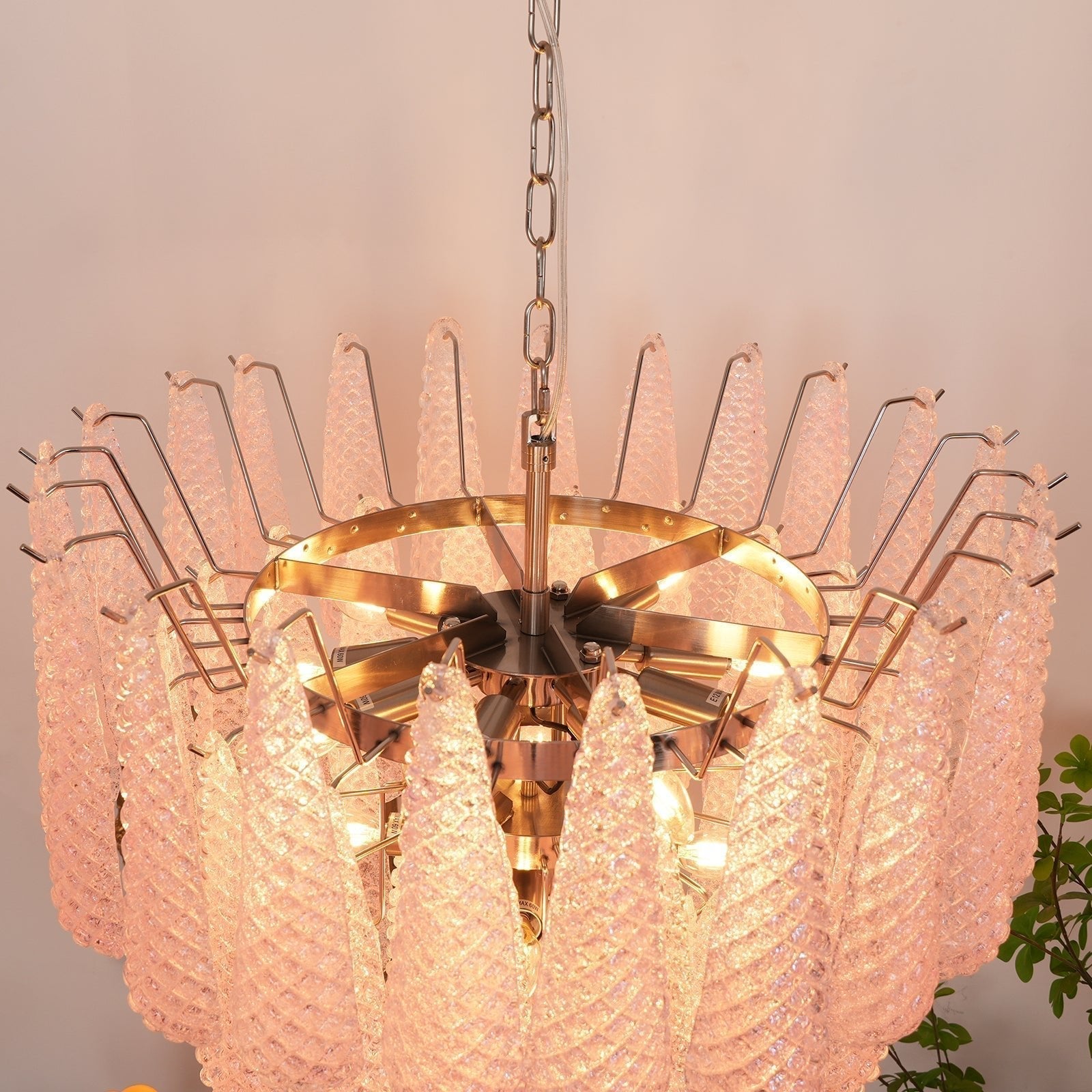 Aurora Chandelier Pink Dewdrop Cascading Romantic - Neutralighting