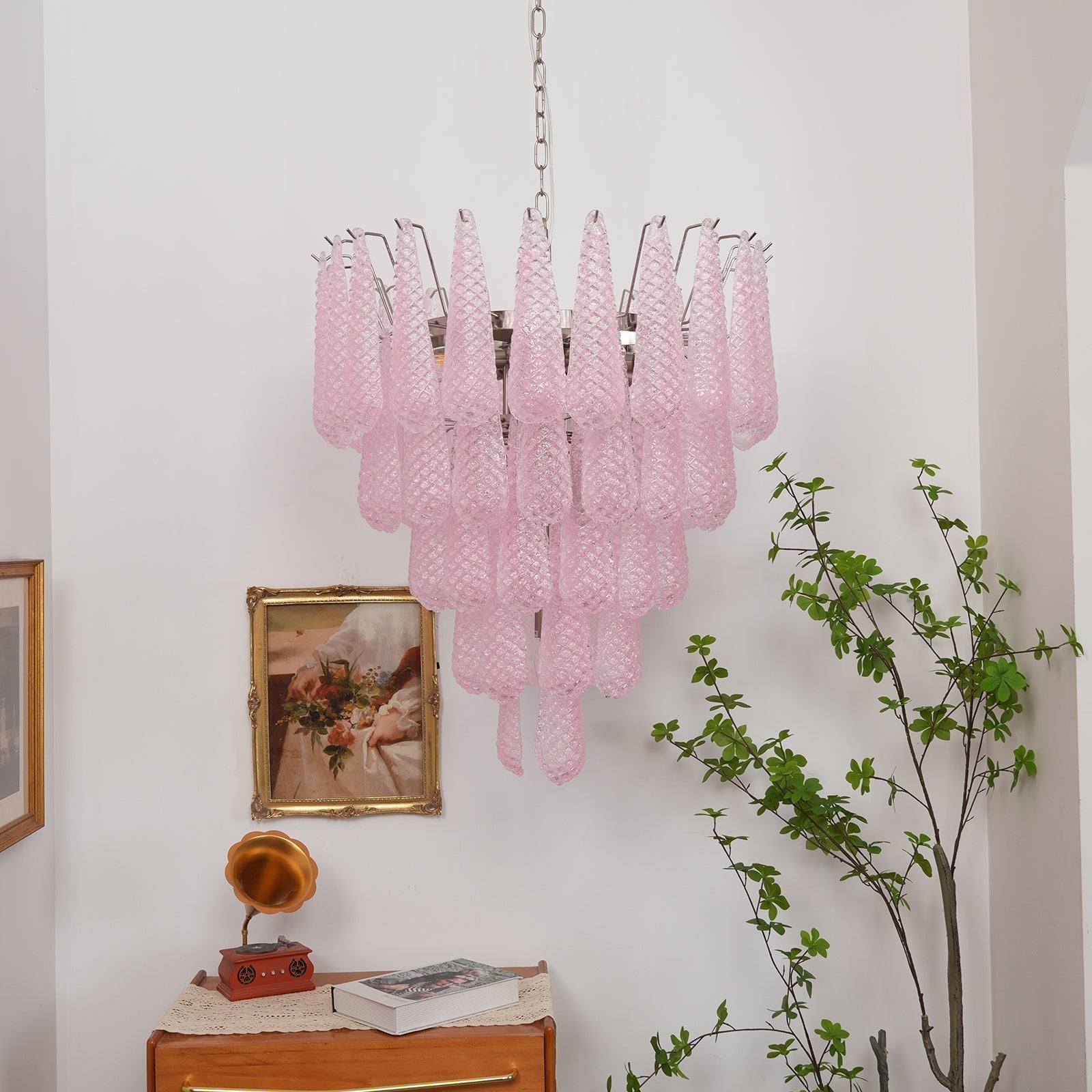 Aurora Chandelier Pink Dewdrop Cascading Romantic - Neutralighting