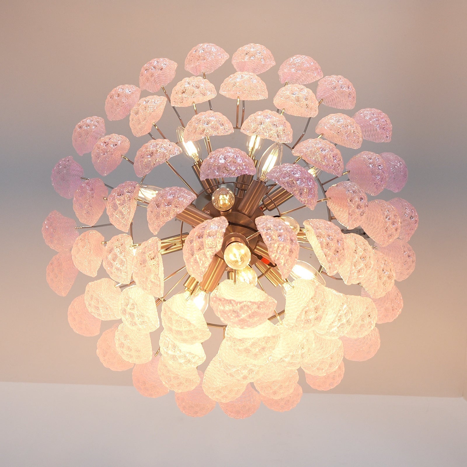 Aurora Chandelier Pink Dewdrop Cascading Romantic - Neutralighting
