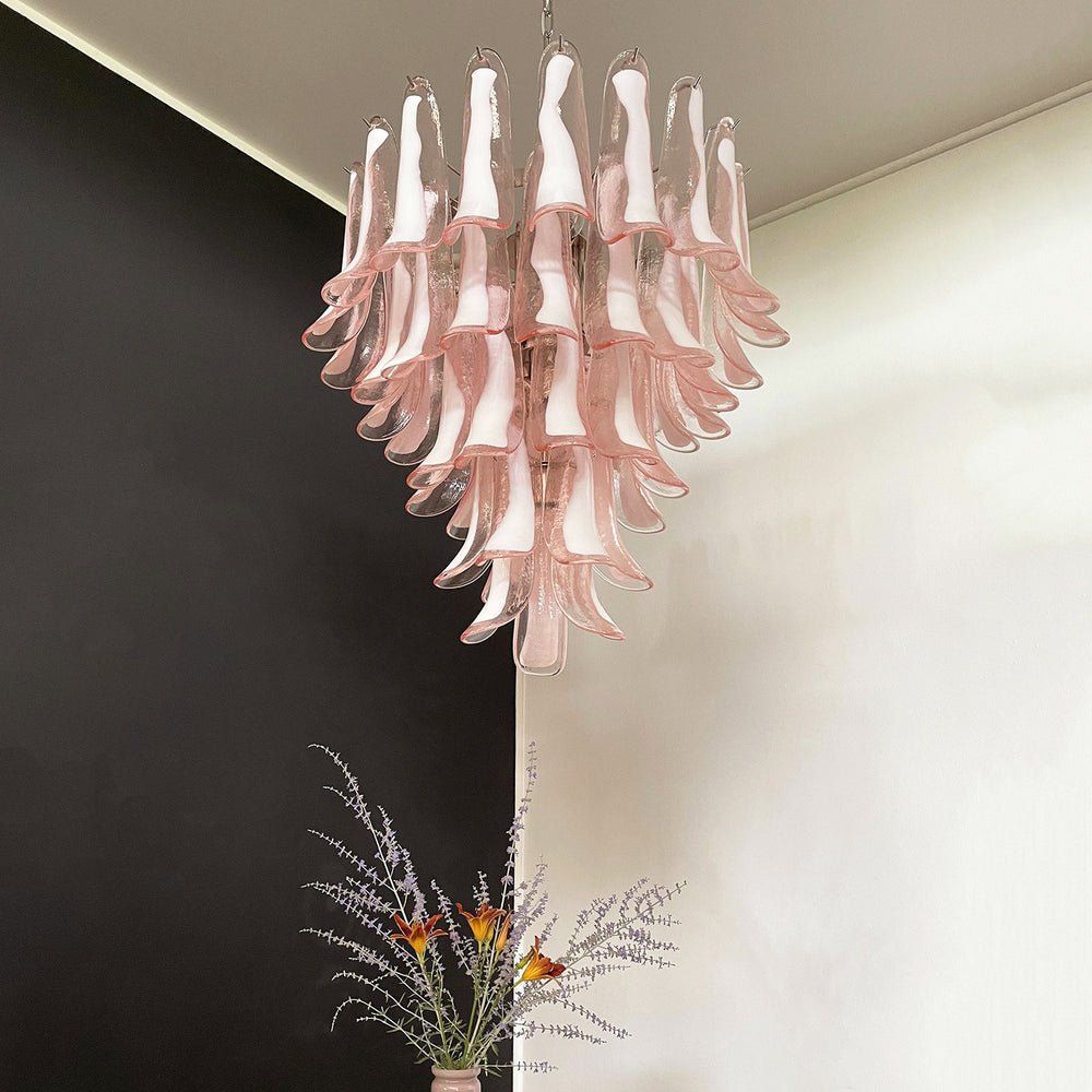 Aurora Chandelier Pink Murano Glass Petals Cascade - Neutralighting