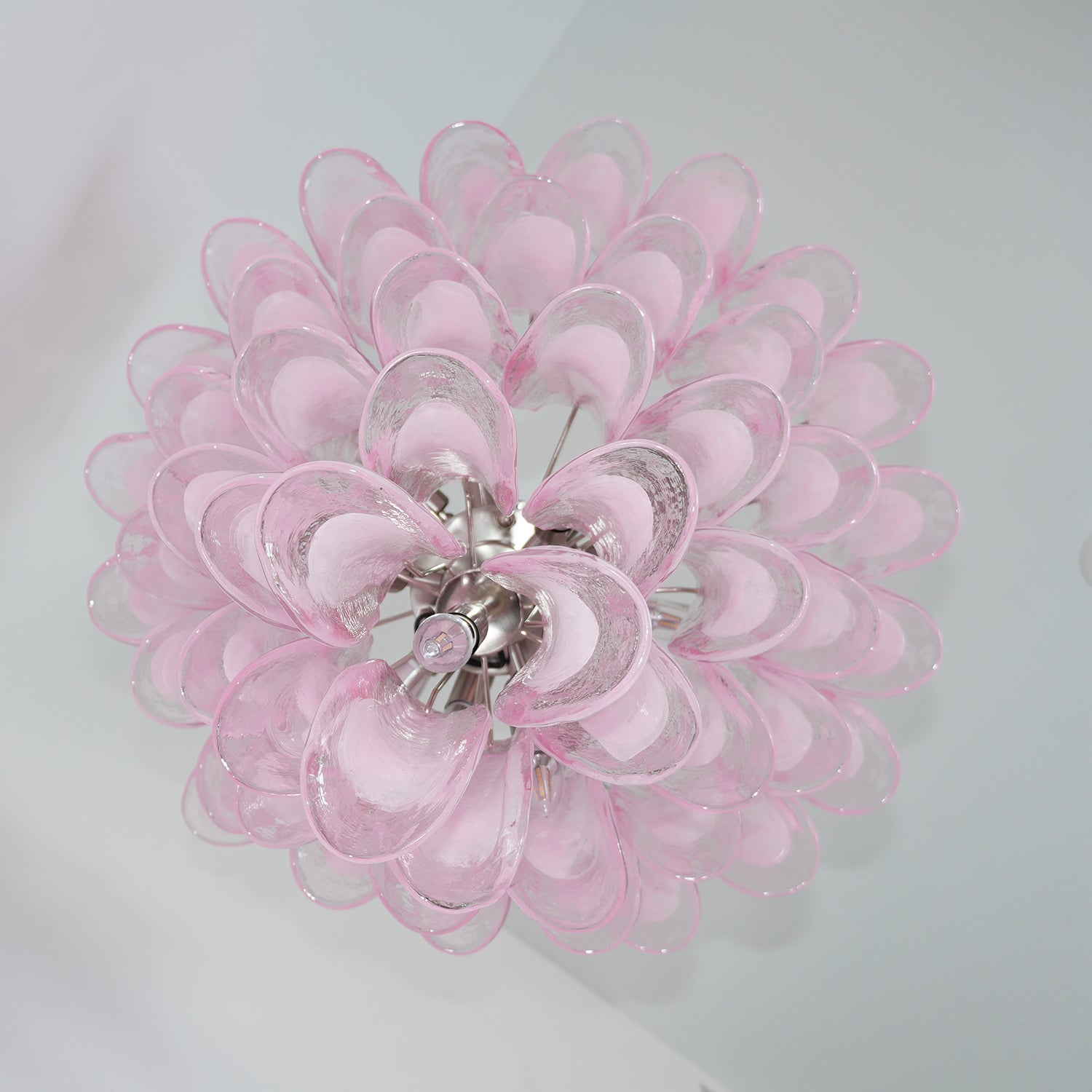 Aurora Chandelier Pink Murano Glass Petals Cascade - Neutralighting