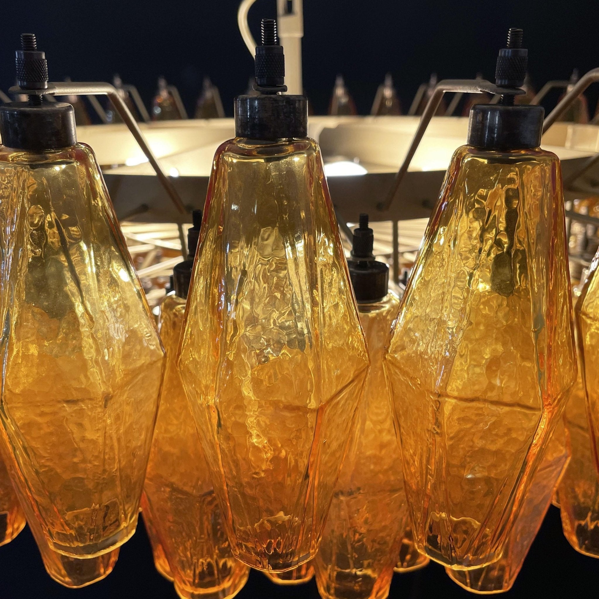 Murano Chandelier Amber Layered Oval - Blowlighting