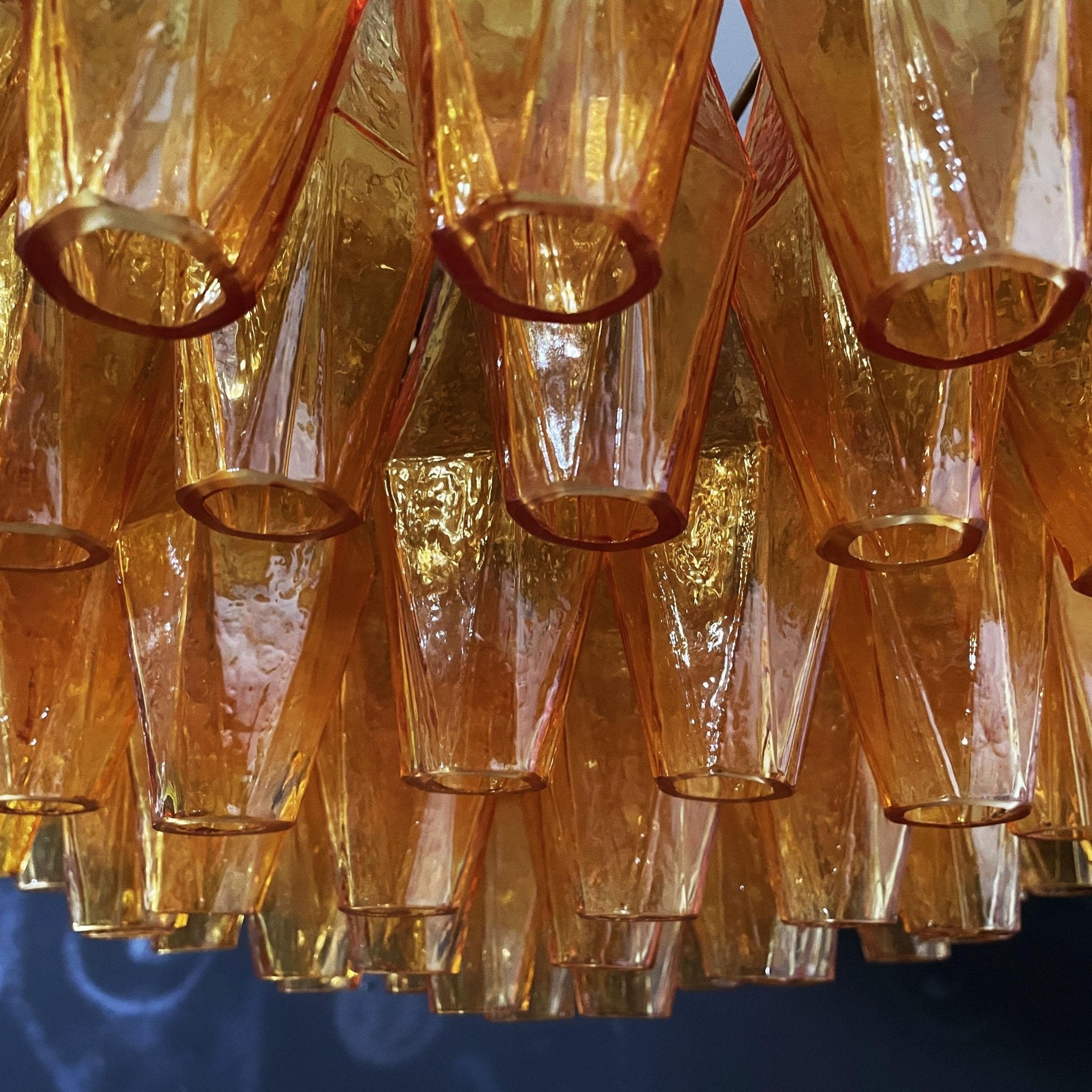 Murano Chandelier Amber Layered Oval - Blowlighting