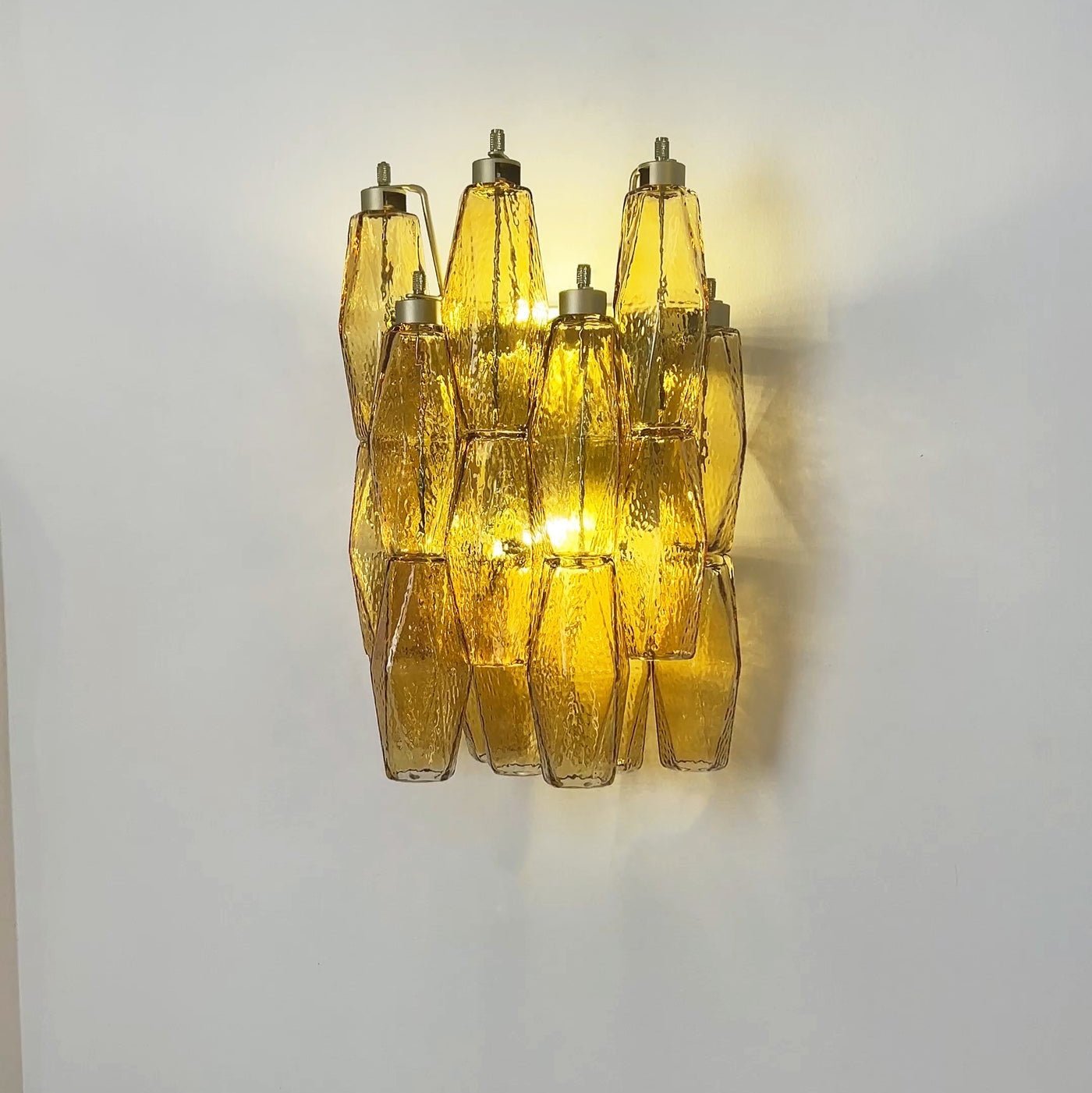 Aurora Wall Lamp Amber Rhombus Glass Geometric Murano Warmth - Neutralighting