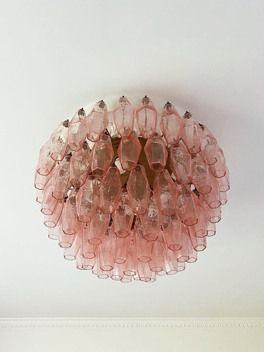Aurora Ceiling Lamp Pink Rhombus Glass Layered Vintage Elegance - Neutralighting