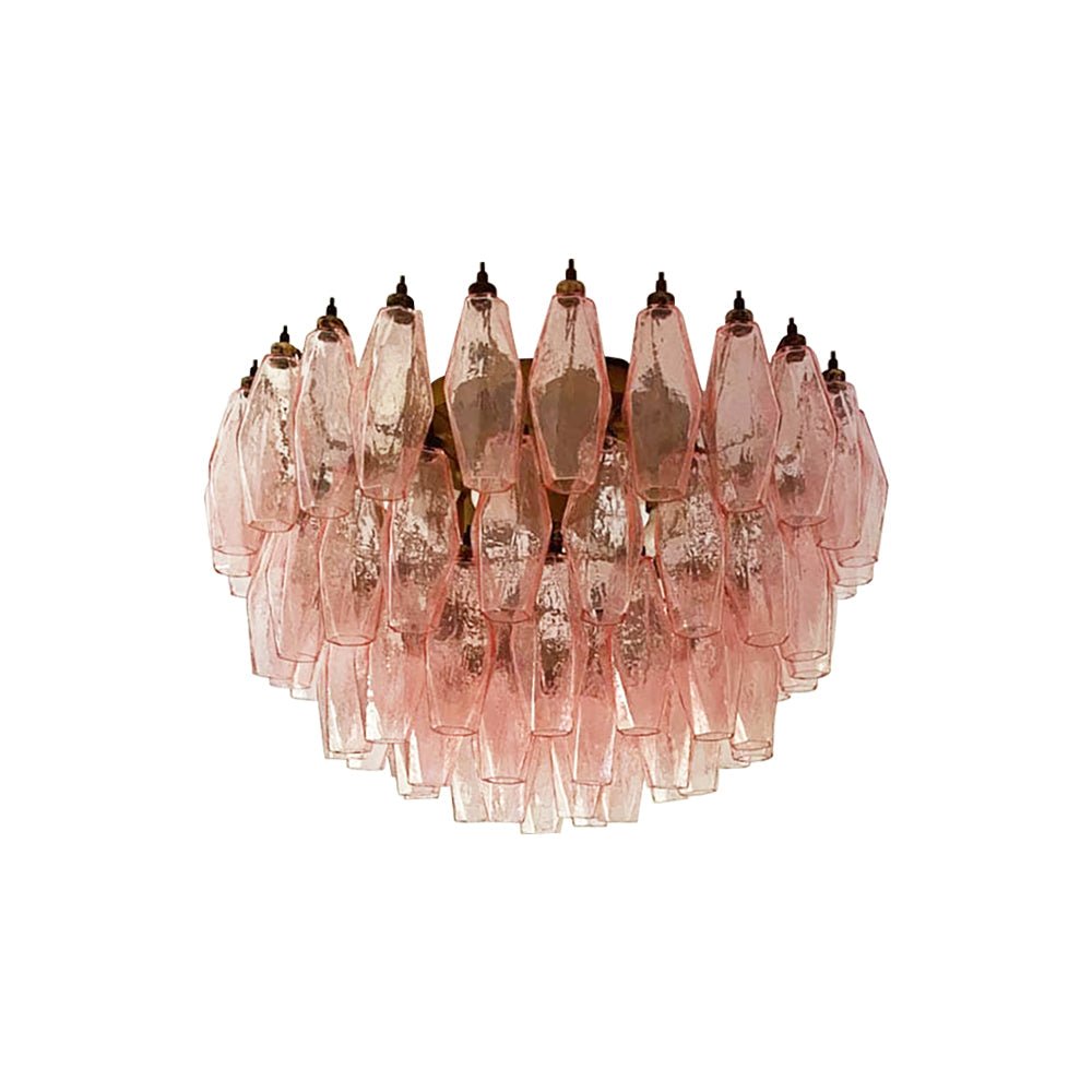 Aurora Ceiling Lamp Pink Rhombus Glass Layered Vintage Elegance - Neutralighting