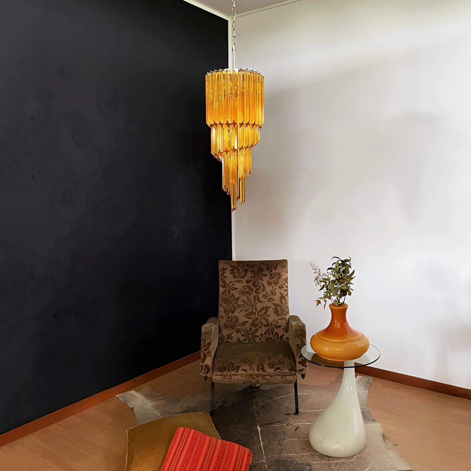 Aurora Chandelier Spiral Pink Prism Tiered - Neutralighting