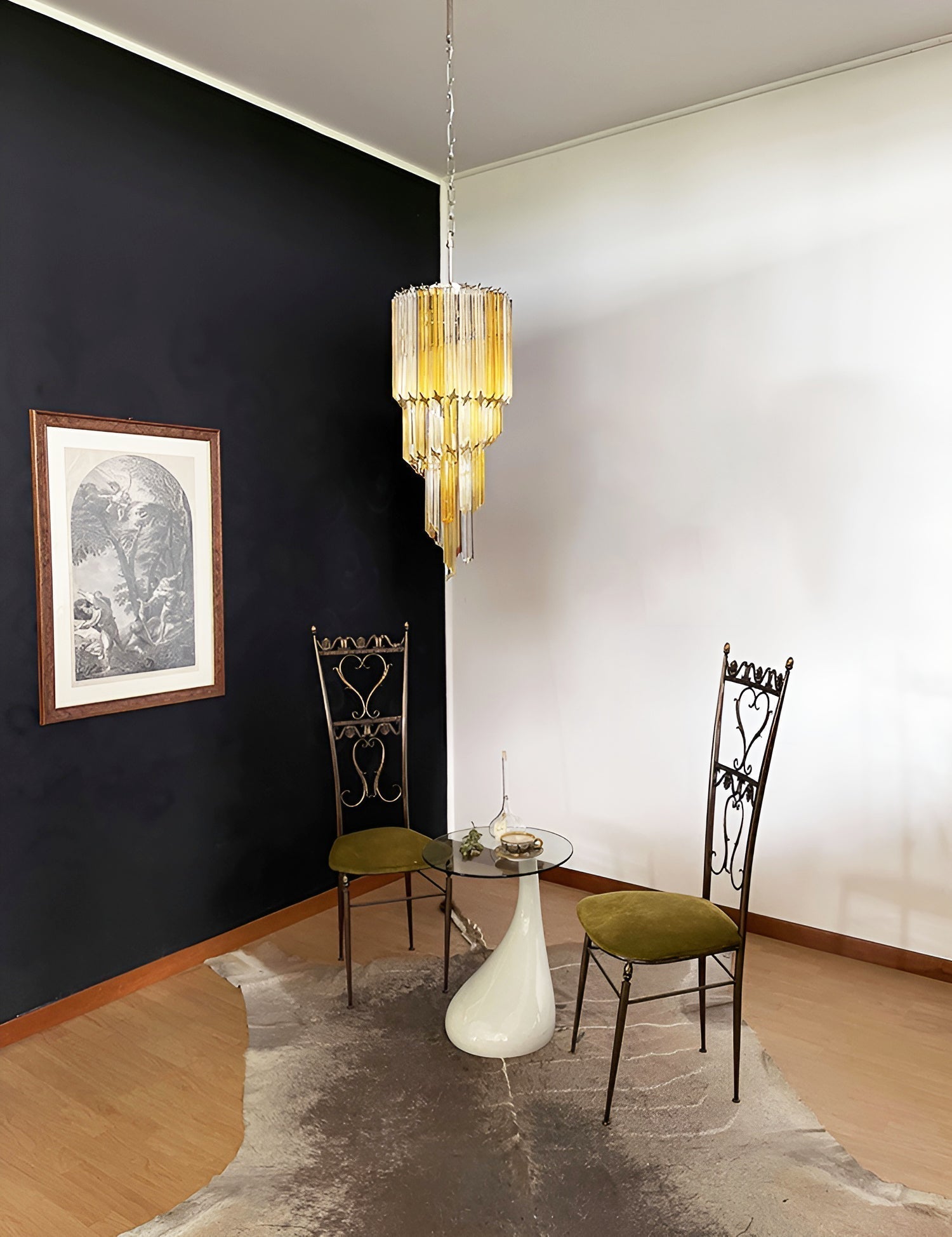 Aurora Chandelier Spiral Pink Prism Tiered - Neutralighting