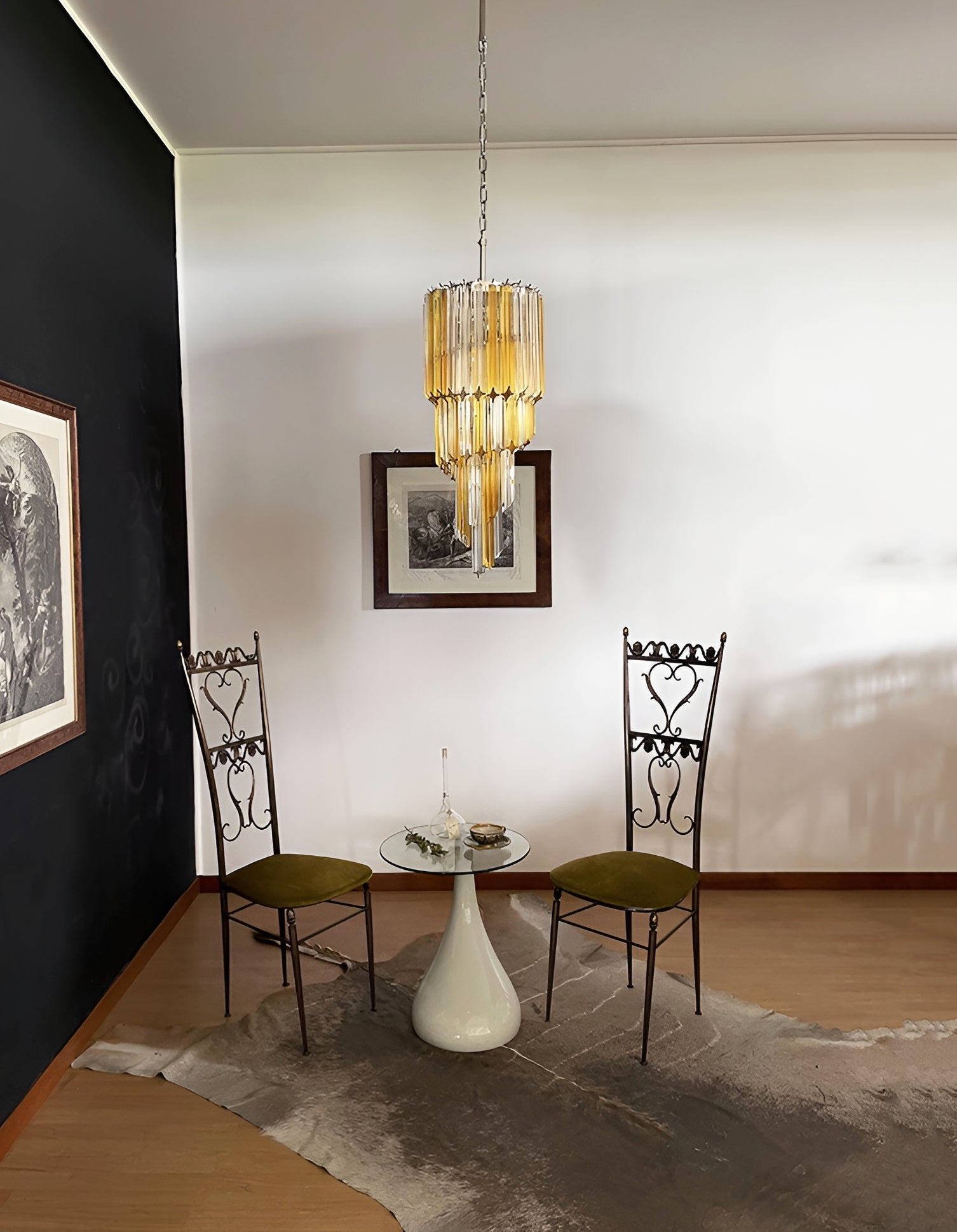 Aurora Chandelier Spiral Pink Prism Tiered - Neutralighting