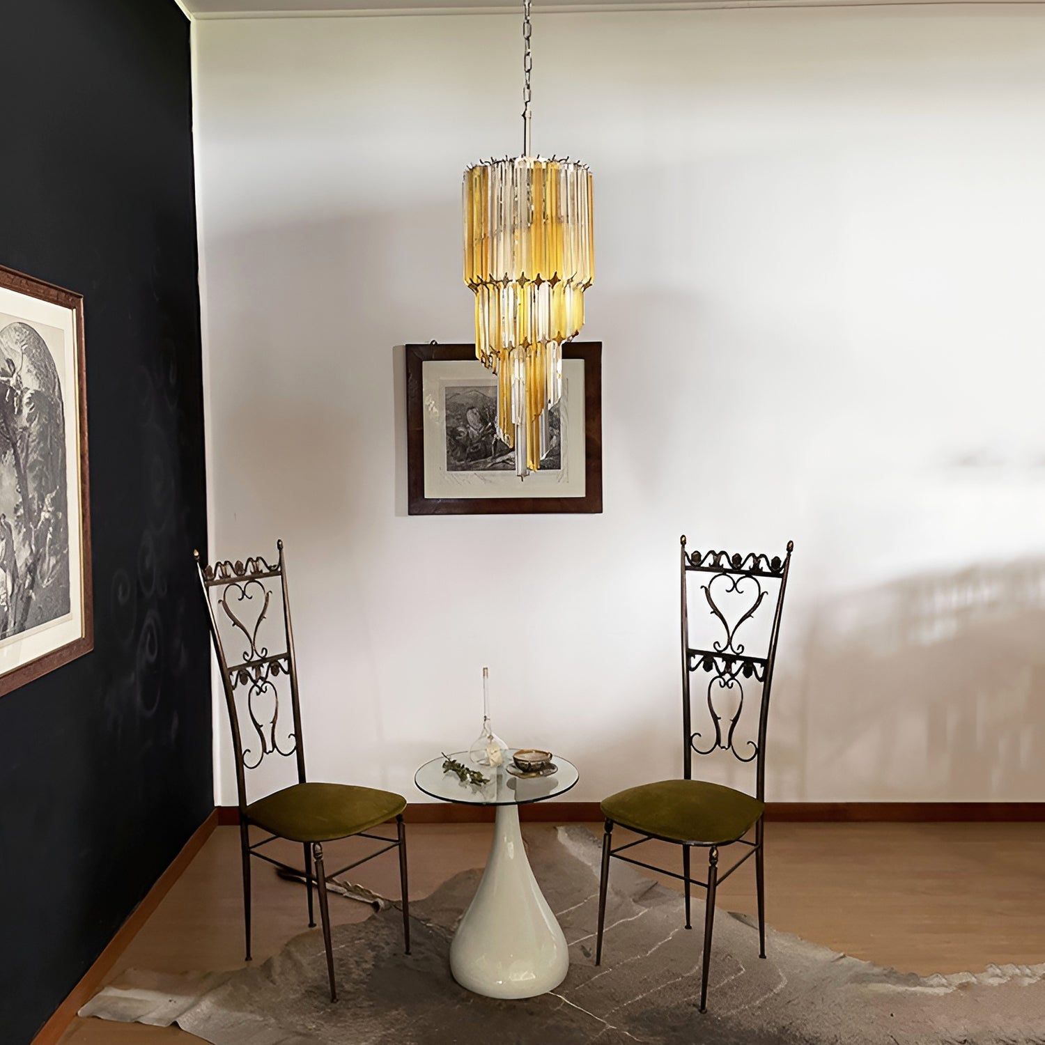 Aurora Chandelier Spiral Pink Prism Tiered - Neutralighting