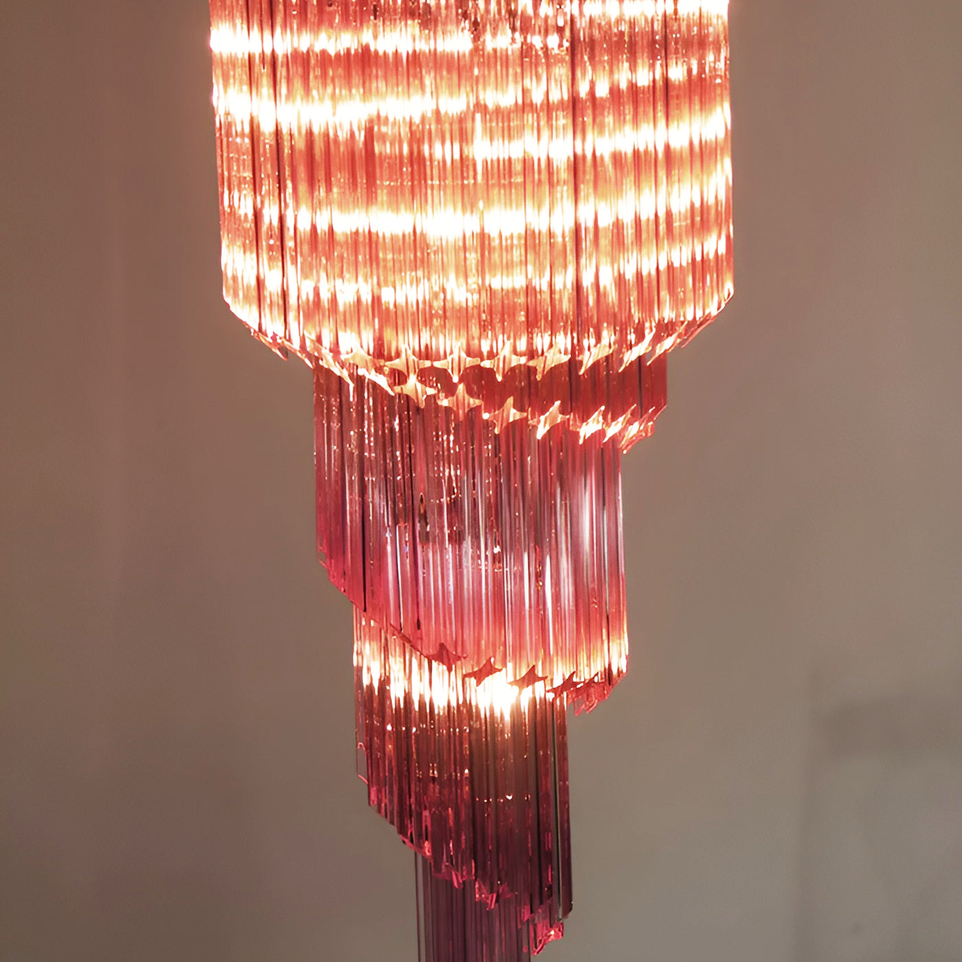 Aurora Chandelier Spiral Pink Prism Tiered - Neutralighting