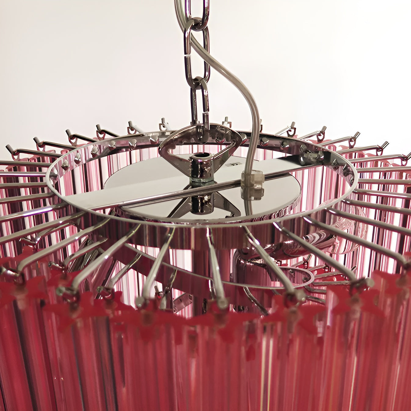 Aurora Chandelier Spiral Pink Prism Tiered - Neutralighting