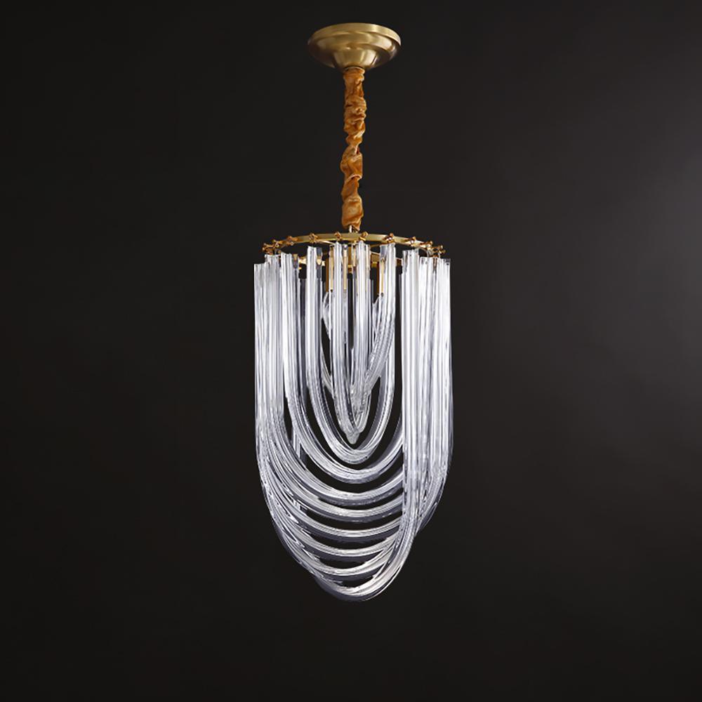 Aurora Chandelier Clear Curved Tiered - Blowlighting