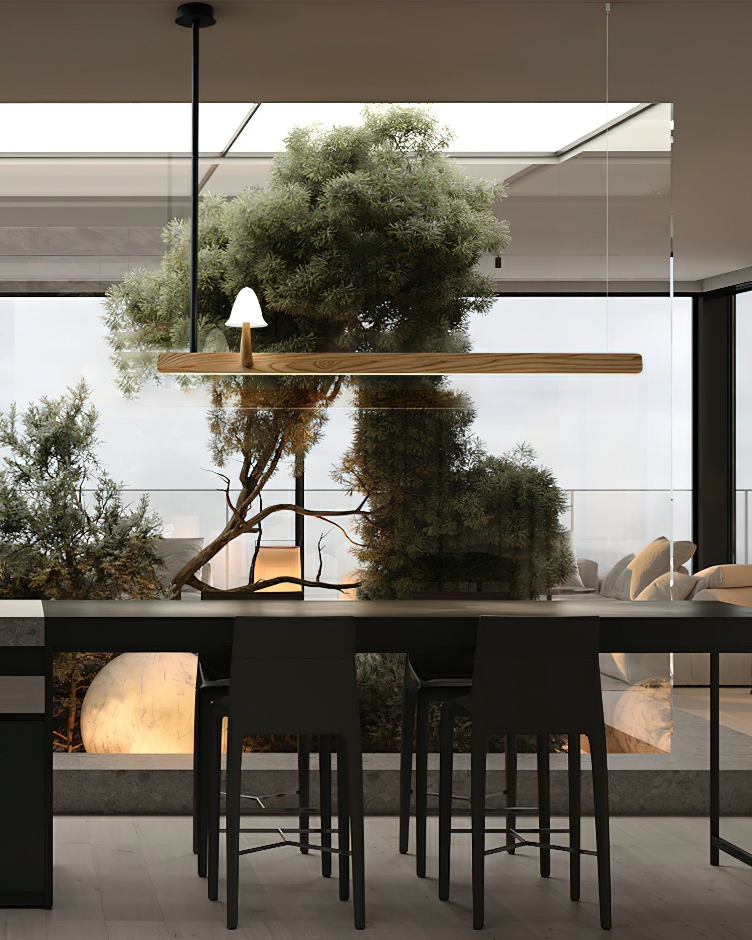 Lustra Kronleuchter Pilz Holz Minimalistisch Modern-Letslighting