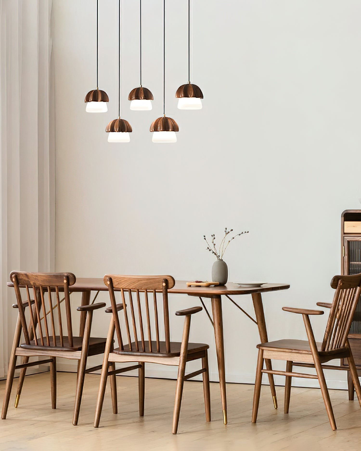 Lustra Pendelleuchte Pilz Cluster Holz Glas-Letslighting