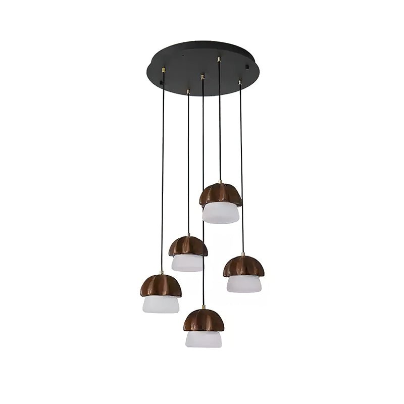 Lustra Pendelleuchte Pilz Cluster Holz Glas-Letslighting