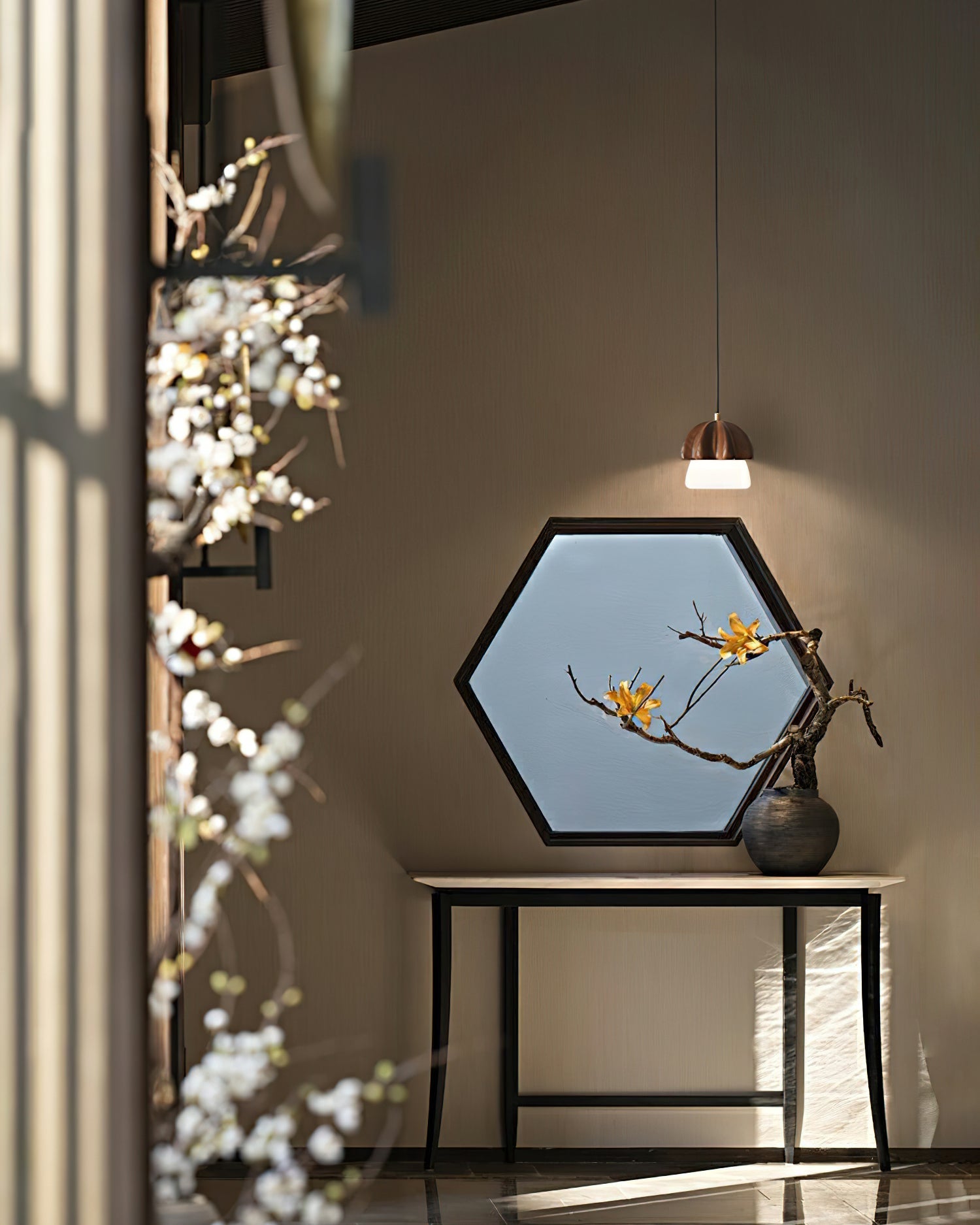 Lustra Pendelleuchte Pilz Cluster Holz Glas-Letslighting