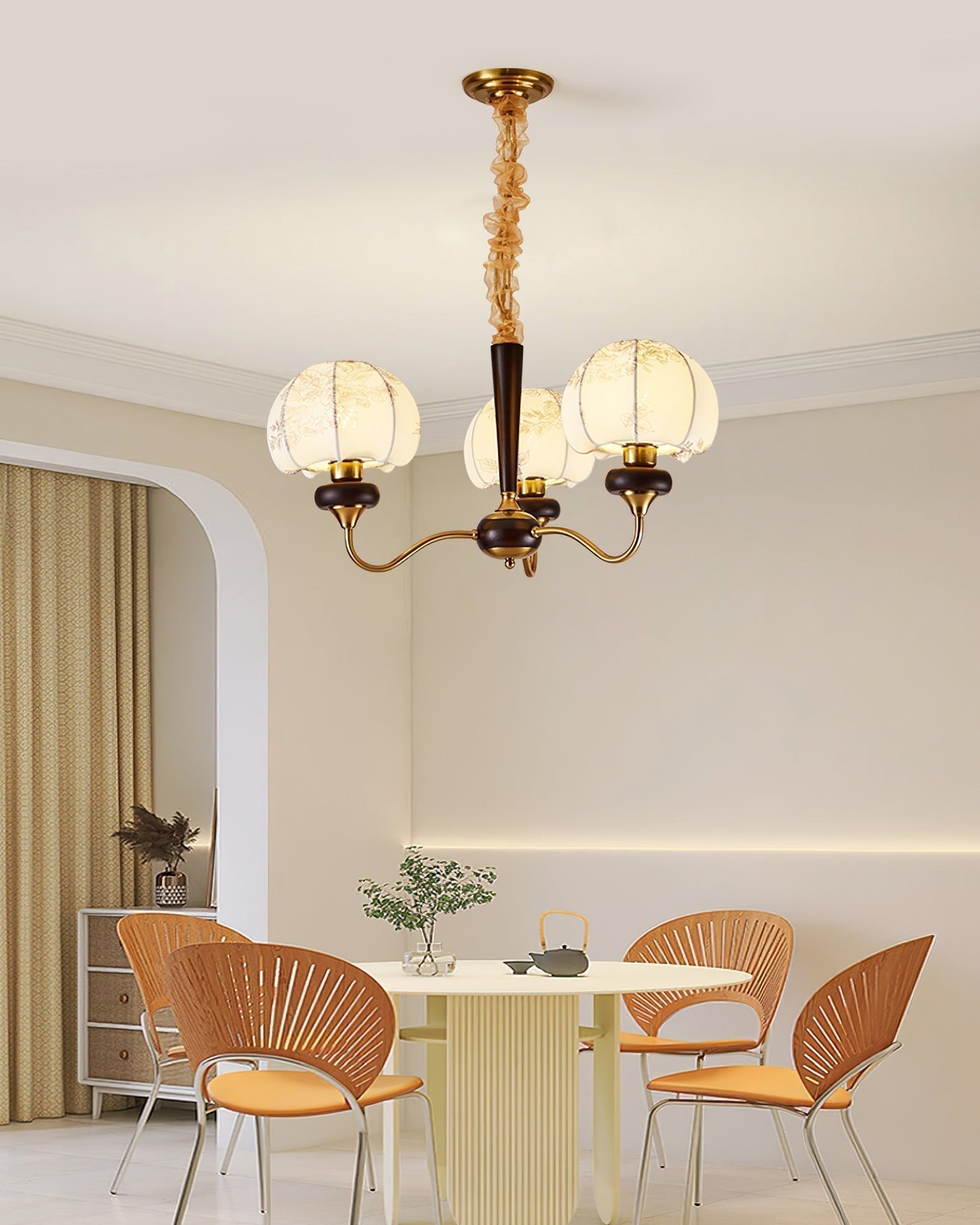 Orchid Vintage Stoff-Kronleuchter-Letslighting