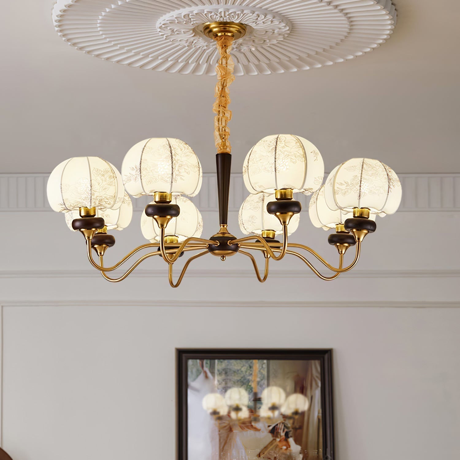 Orchid Vintage Stoff-Kronleuchter-Letslighting