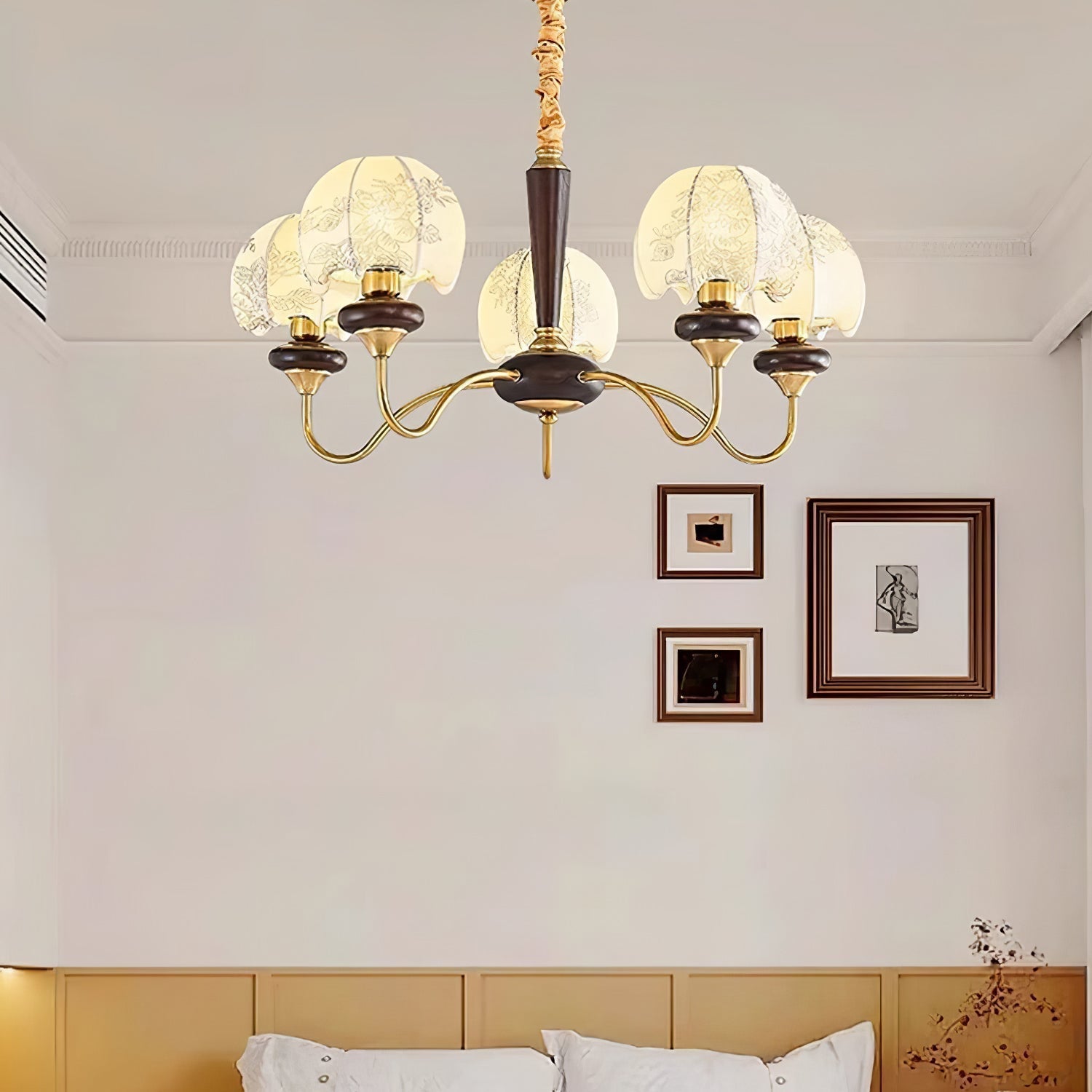 Orchid Vintage Stoff-Kronleuchter-Letslighting