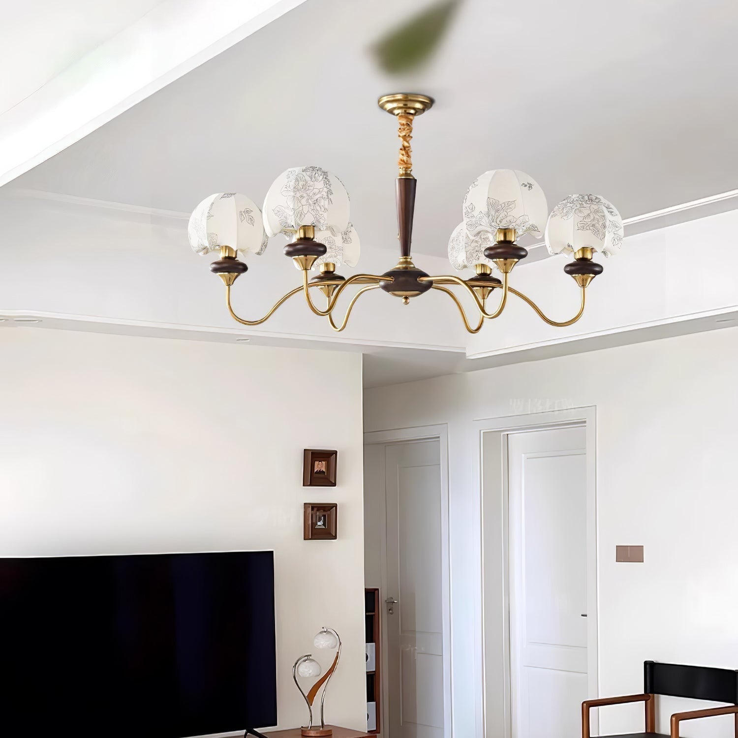Orchid Vintage Stoff-Kronleuchter-Letslighting